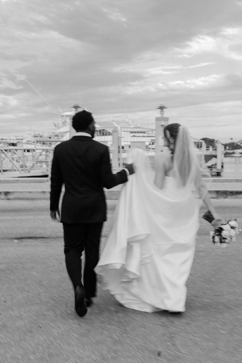 black and white artistic photo of a couple at the Ben, Autograph Collection in West Palm Beach.
