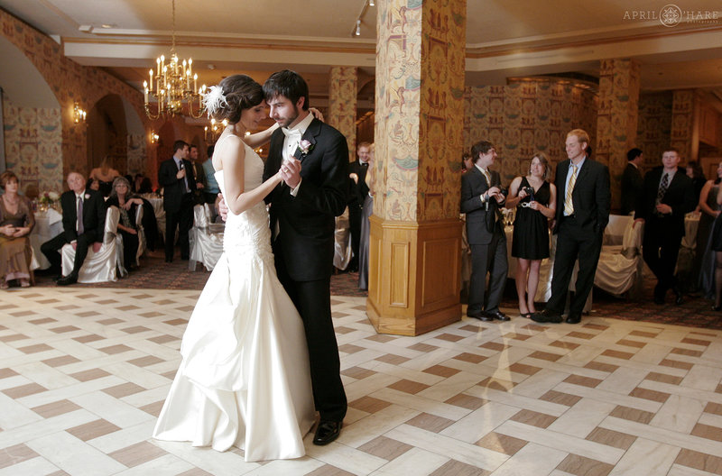 First Dance inside Ellyngtons at a Brown Palace Hotel Wedding Reception