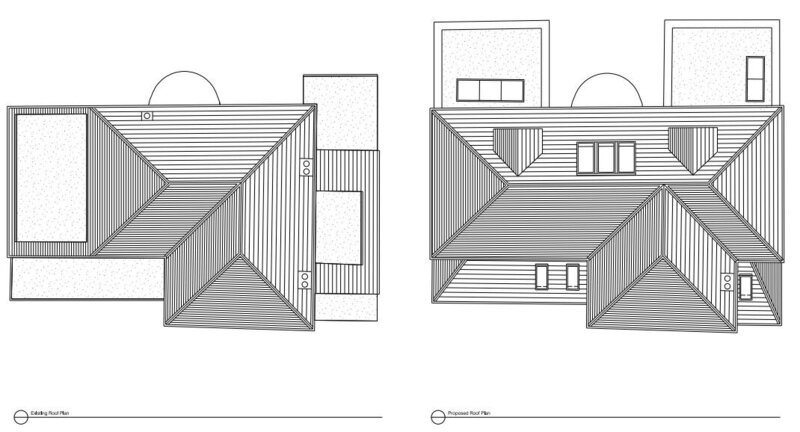 Existing and Proposed Roof plan