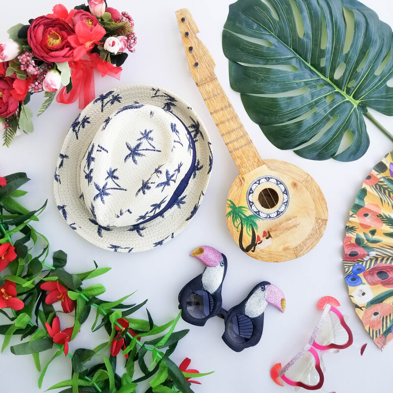 Photo booth rental Tampa tropical props
