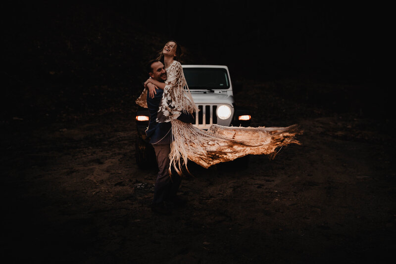 Jeep Elopement | Smoky Mountain Wedding Photographer