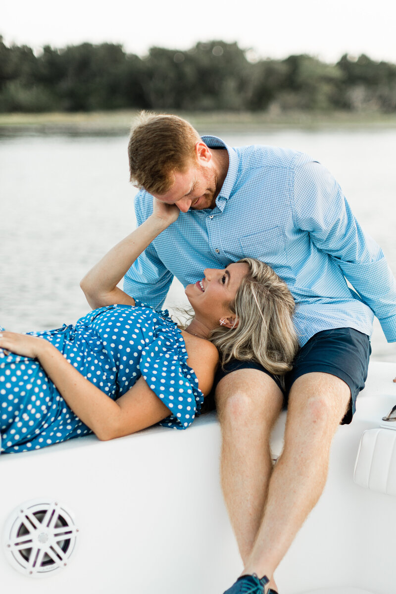 Dramatic posing on the water in this Engagement session in Beaufort NC.