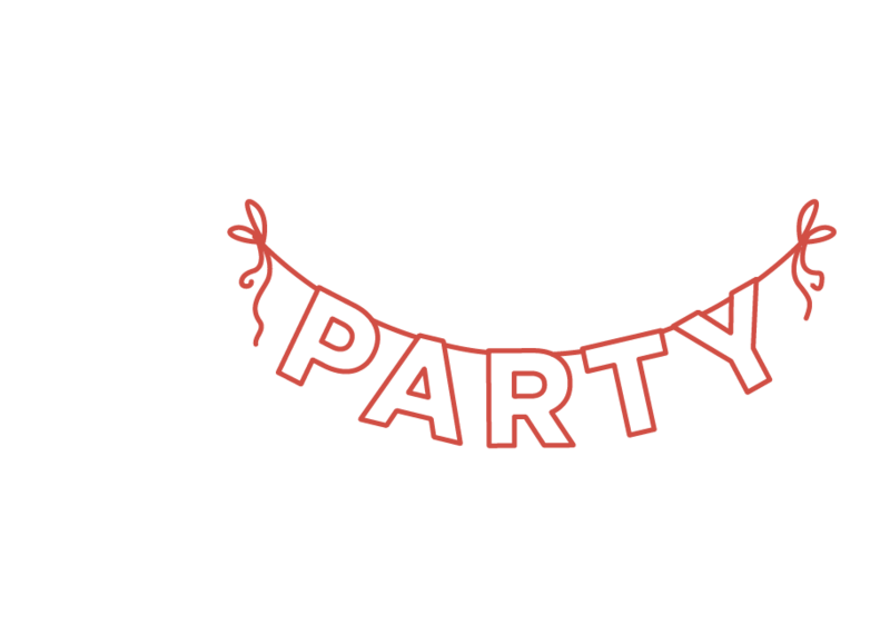 hand drawn party banner