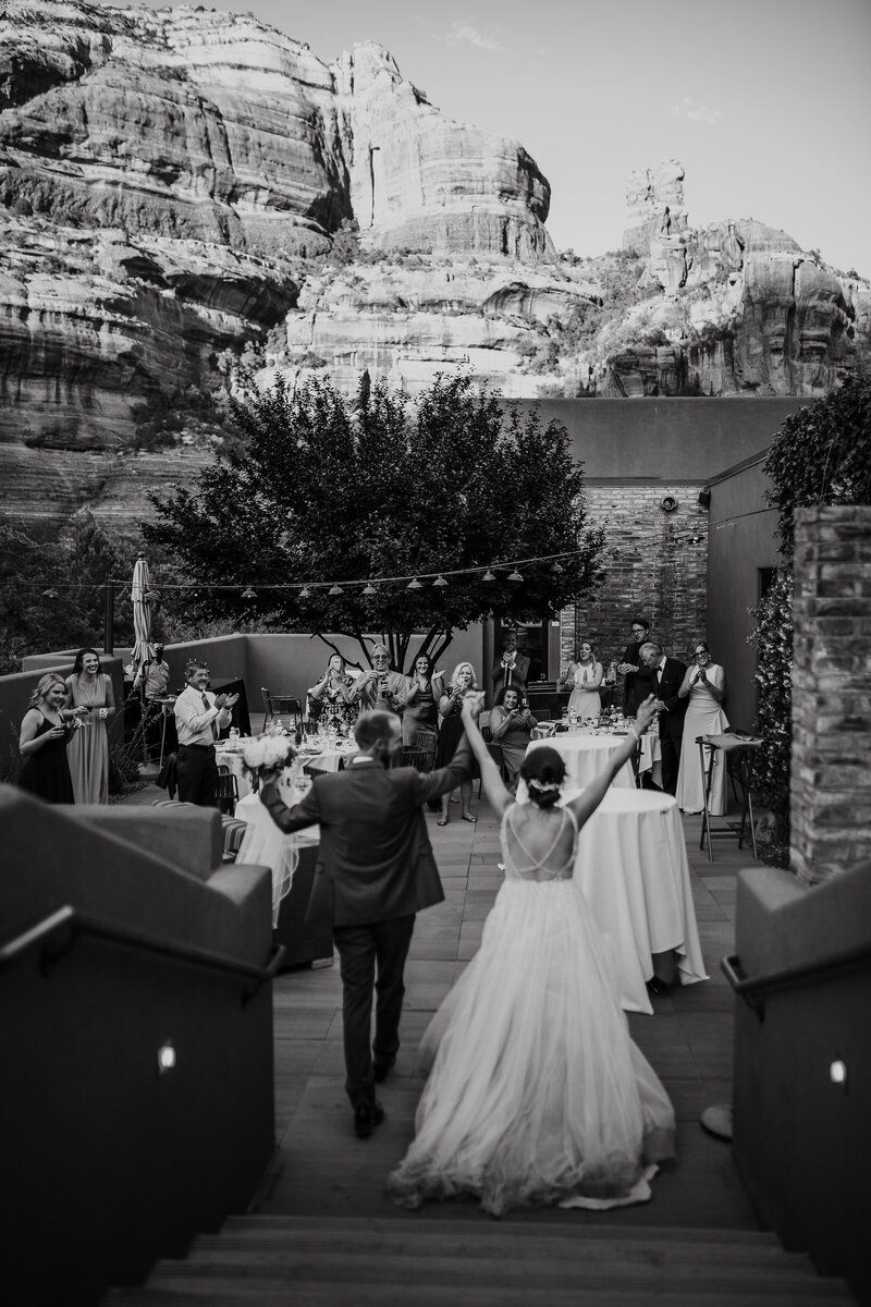 grand entrance to wedding reception at enchantment resort in sedona arizona