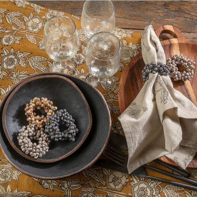 Beaded Berry Napkin Ring, Grey