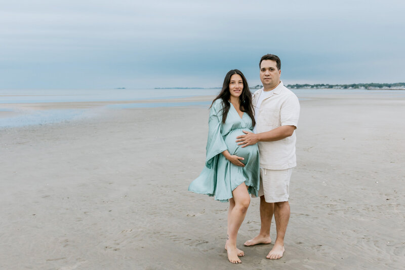 Maternity session on the beach in Connecticut