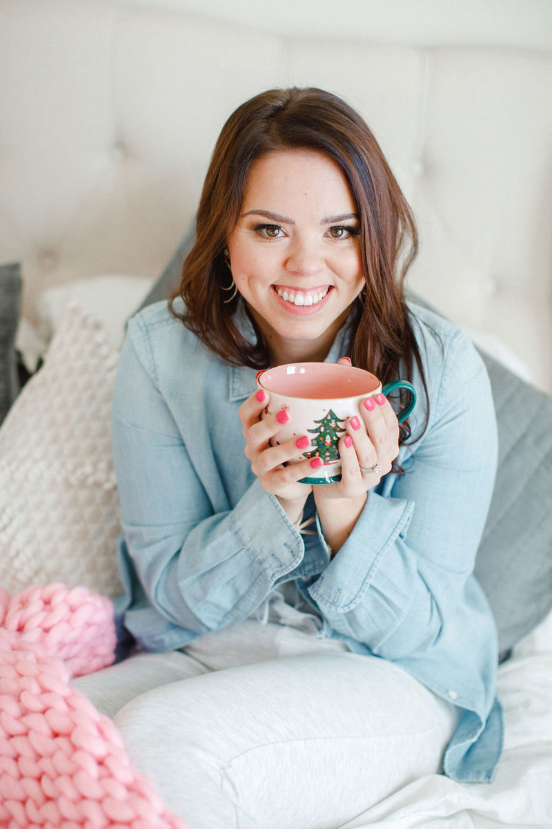 A woman drinking tea