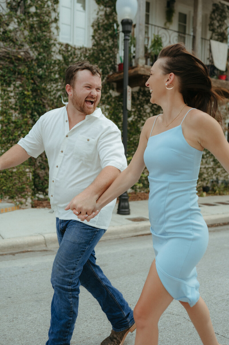 candid engagement photos downtown florida