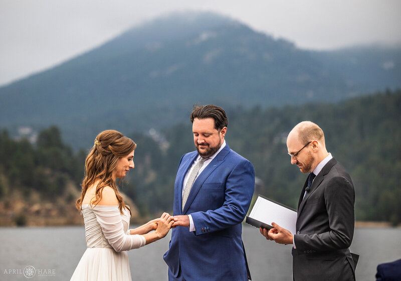 Wedding Ceremony Next to Evergreen Lake in Colorado