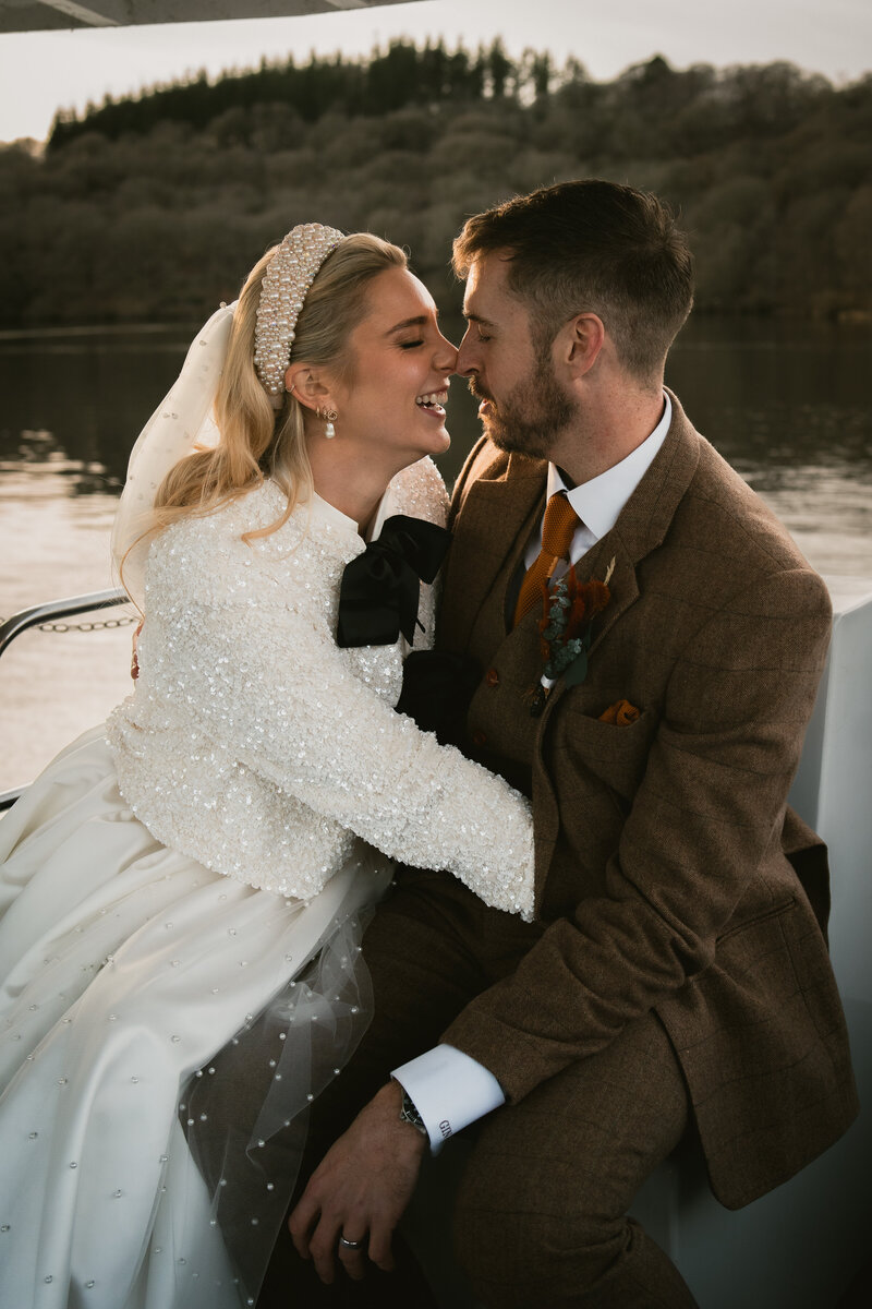 Married couple embracing at Brympton House, Dorset