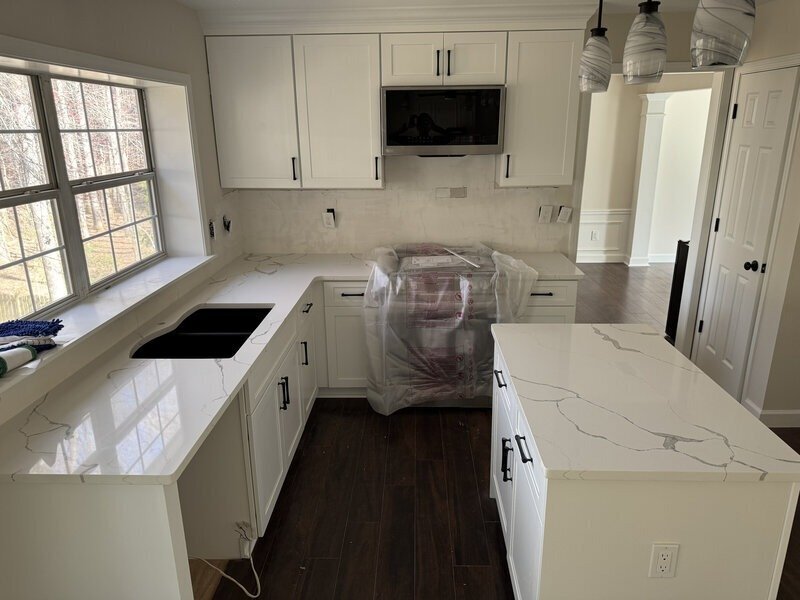 home remodeling atlanta ga showing new countertops and cabinets in kitchen
