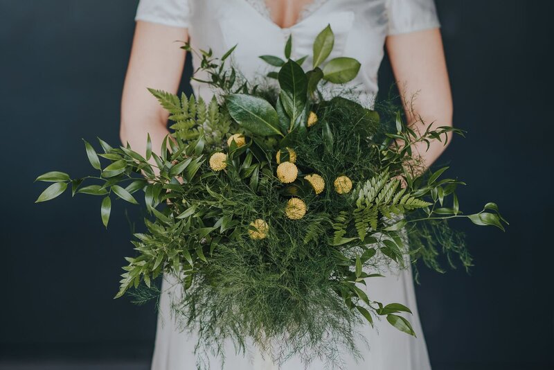 Bride and groom kissing