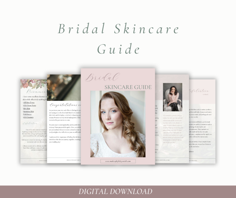 A mockup of a skincare guide for brides