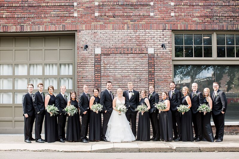 wedding party in all black by Knoxville Wedding Photographer, Amanda May Photos