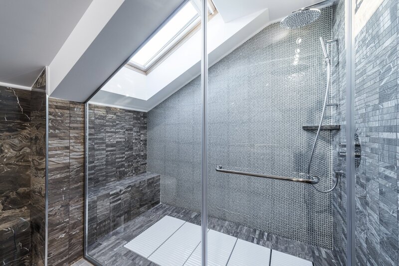 Luxury sleek and modern glass shower doors