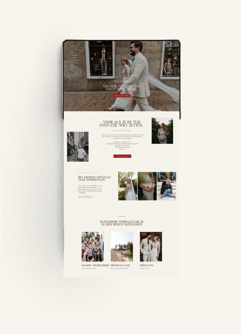 Showit website Samantha Bosdijk Fotografie