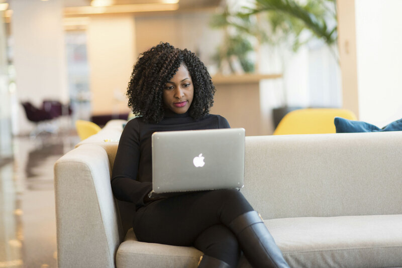 Woman doing online therapy in Texas