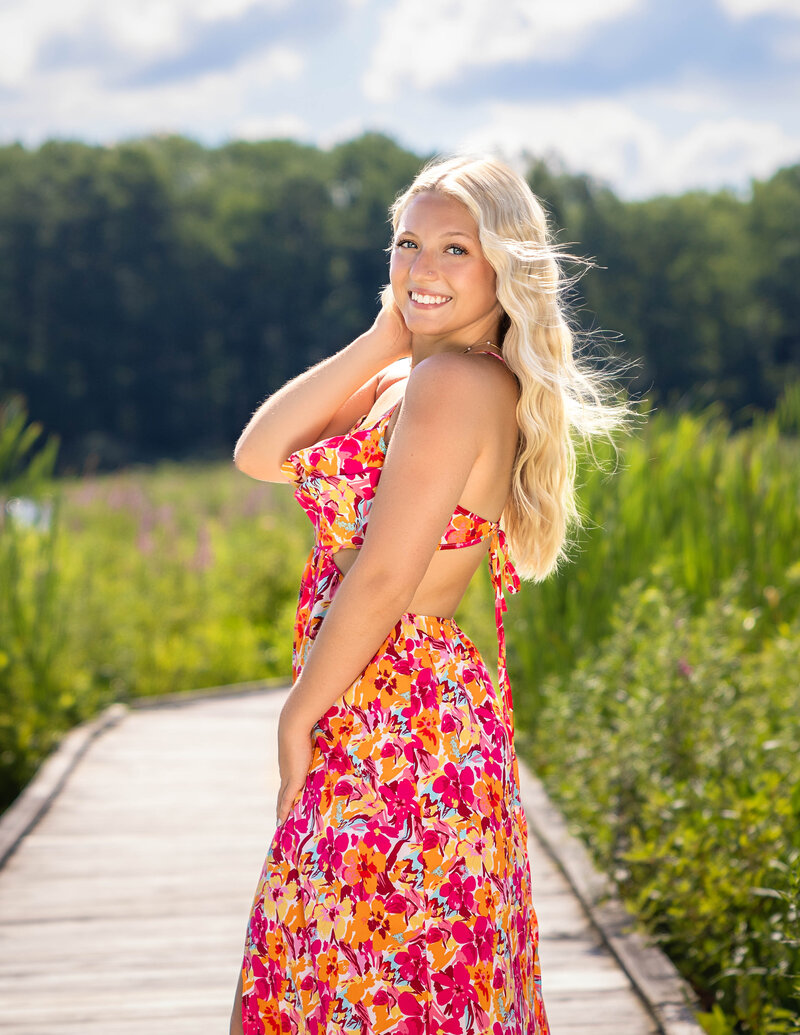 Beautiful senior girl in an urban setting