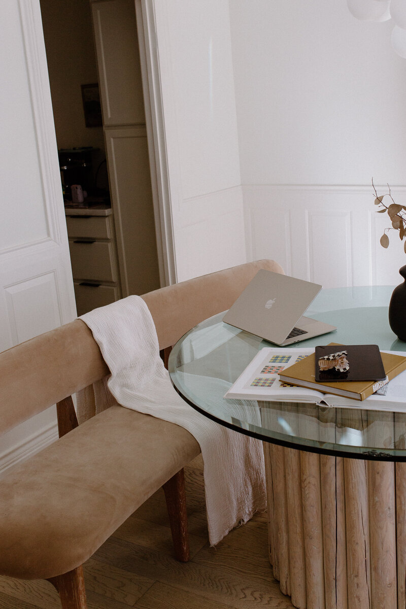 Laptop on table to show website design and branding​ Flourish Foundry Designs