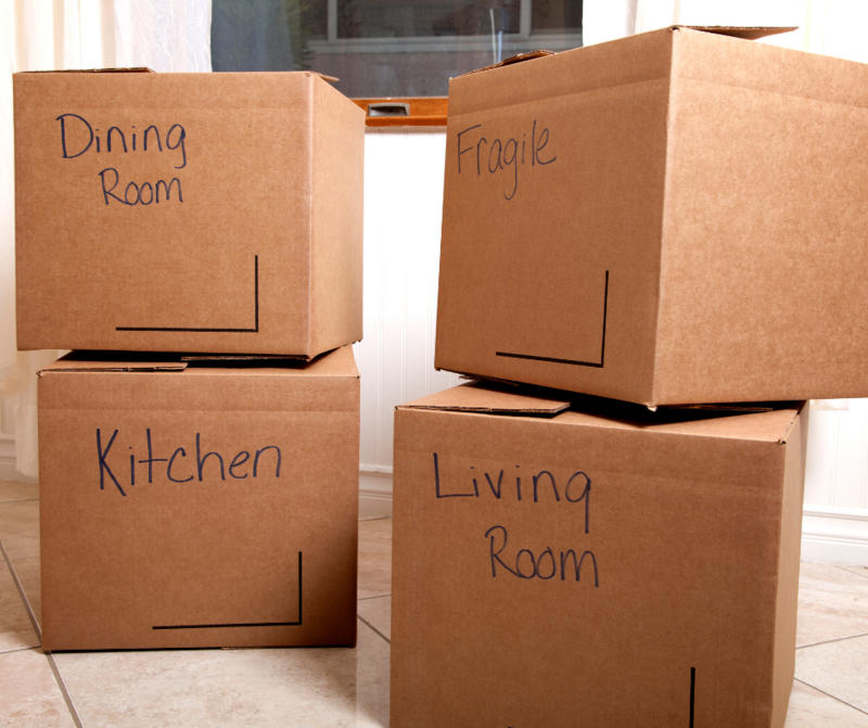 Moving boxes.