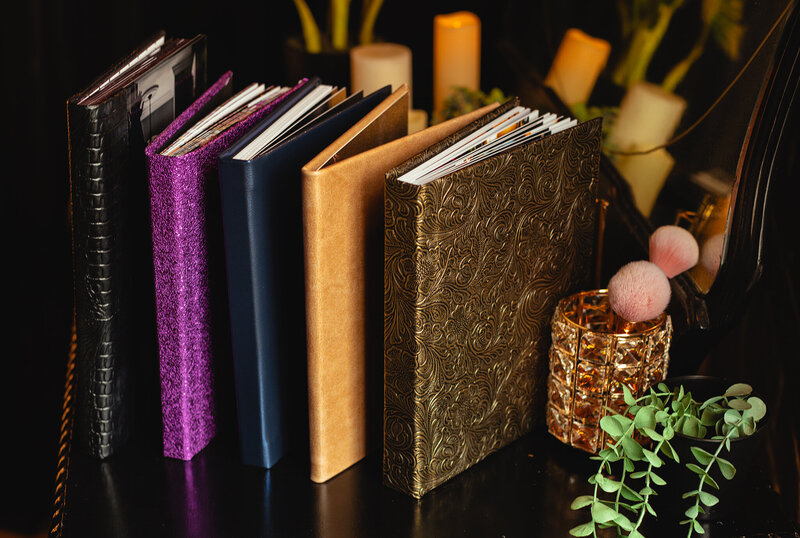 Immerse yourself in opulence with our handcrafted leather-bound boudoir album