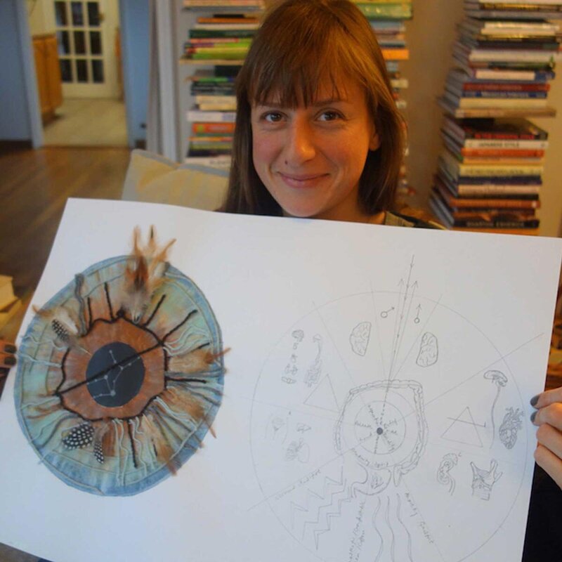 Iridology student creating an iris mandala during her Iridology class