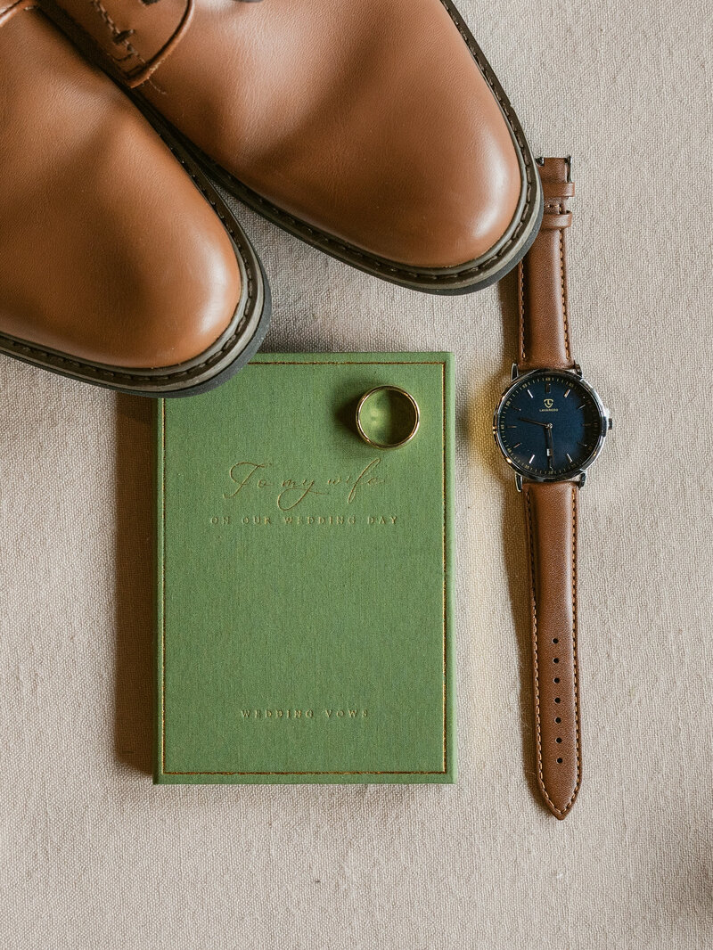 wedding dress shoes bouquet flowers reception bow tie watch