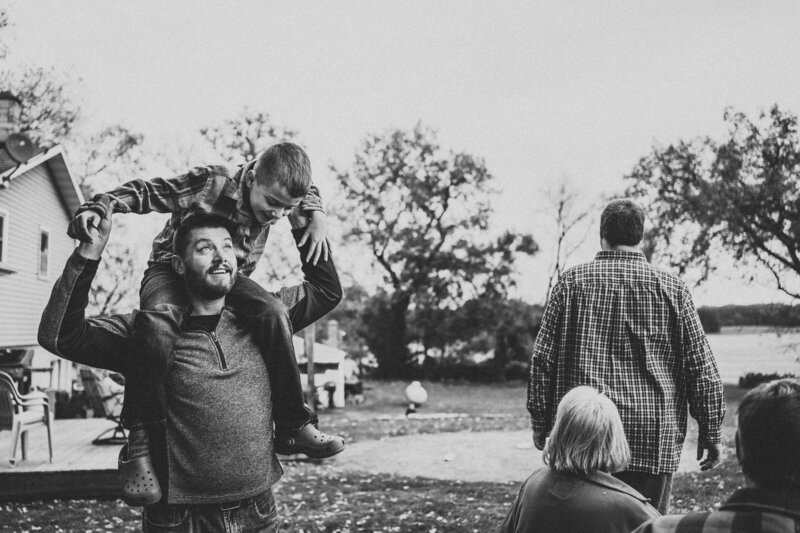 Son on dads shoulders BNW