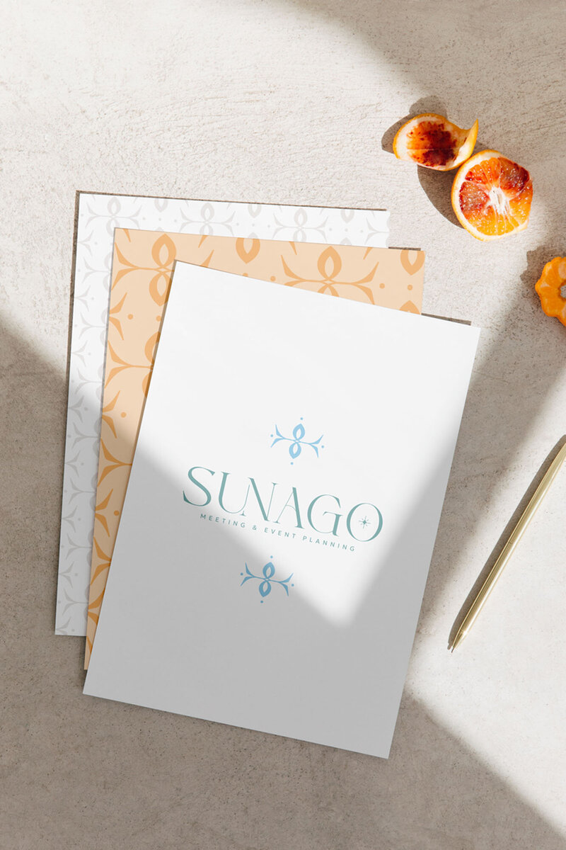 Stack of cards and stationary to show brand design for photographers Palme Design Co