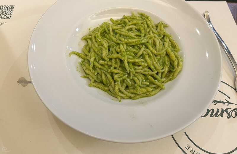 Trofie al Pesto at Trattoria Rosmarino in Genoa, Italy