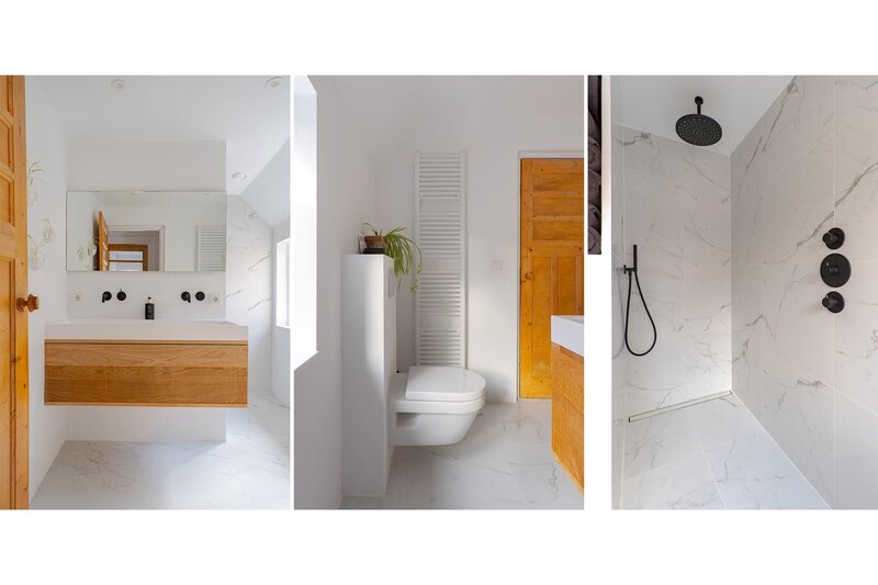 Verbouwing marmer badkamer