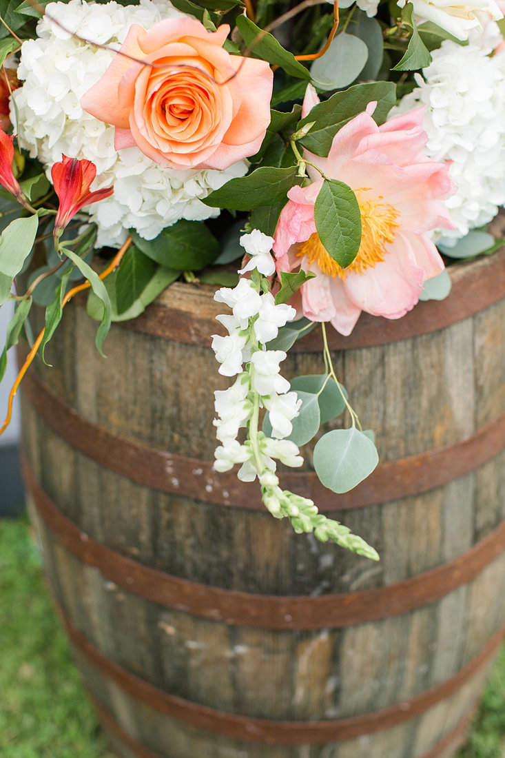 Wedding-Inspiration-Burbon-Barrell-Flowers-White-Pink-Greenery-Photo-by-Uniquely-His-Photography02