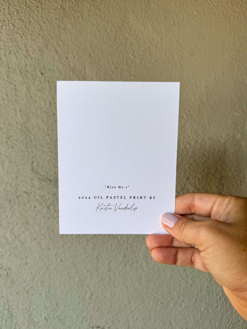Rise No. 1 Back Postcard Kristin Vanderlip