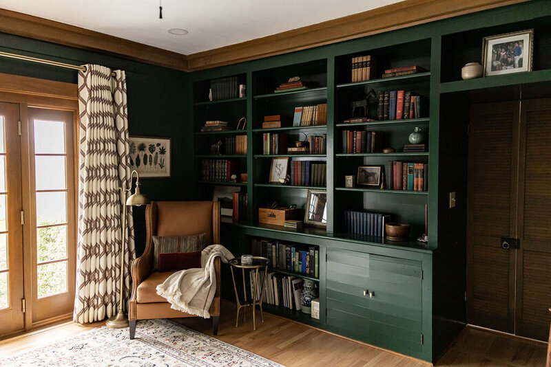 This 1848 Eagle, WI farmhouse was restored with a refined blend of historic charm and modern luxury. We preserved original details while fully renovating the kitchen, library, entry, and bedroom—with complete hard surface selections and full-service furnishing.