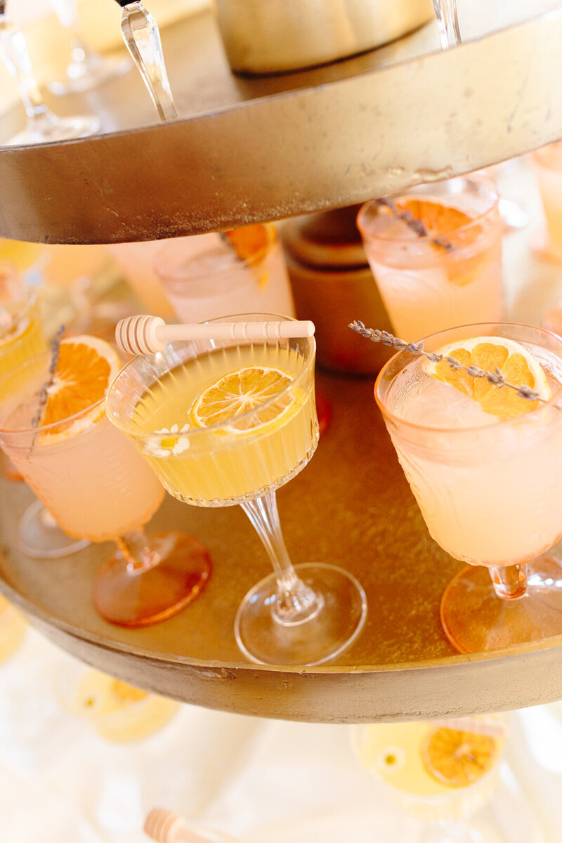A tower of luxury cocktails.