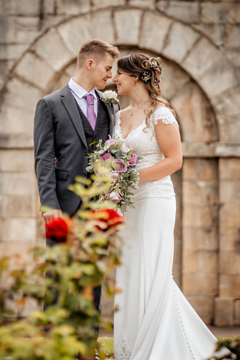 Yorkshire Wedding Photographer & Videographer capturing a romantic confetti moment at Waterton Park Hotel and Spa.