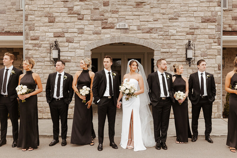 bride and groom kissing