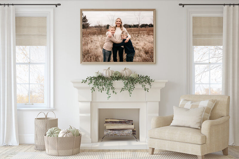 Lansing Family  Photos on wall by  For The Love Of Photography