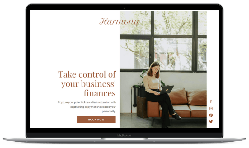 Harmony Showit Website Mockup