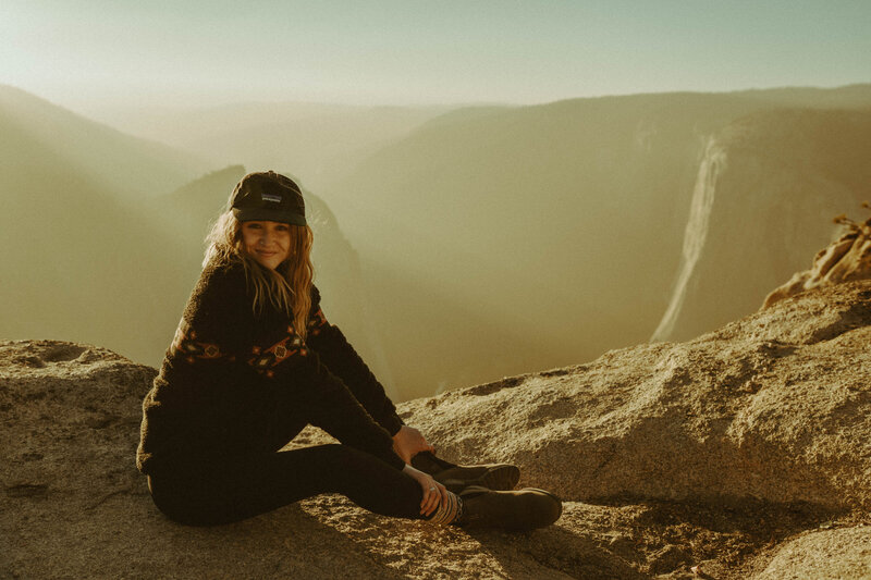 Yosemite Elopement Photographer at Taft Point in Yosemite National Park at golden hour in the fall with El Capitan in the background