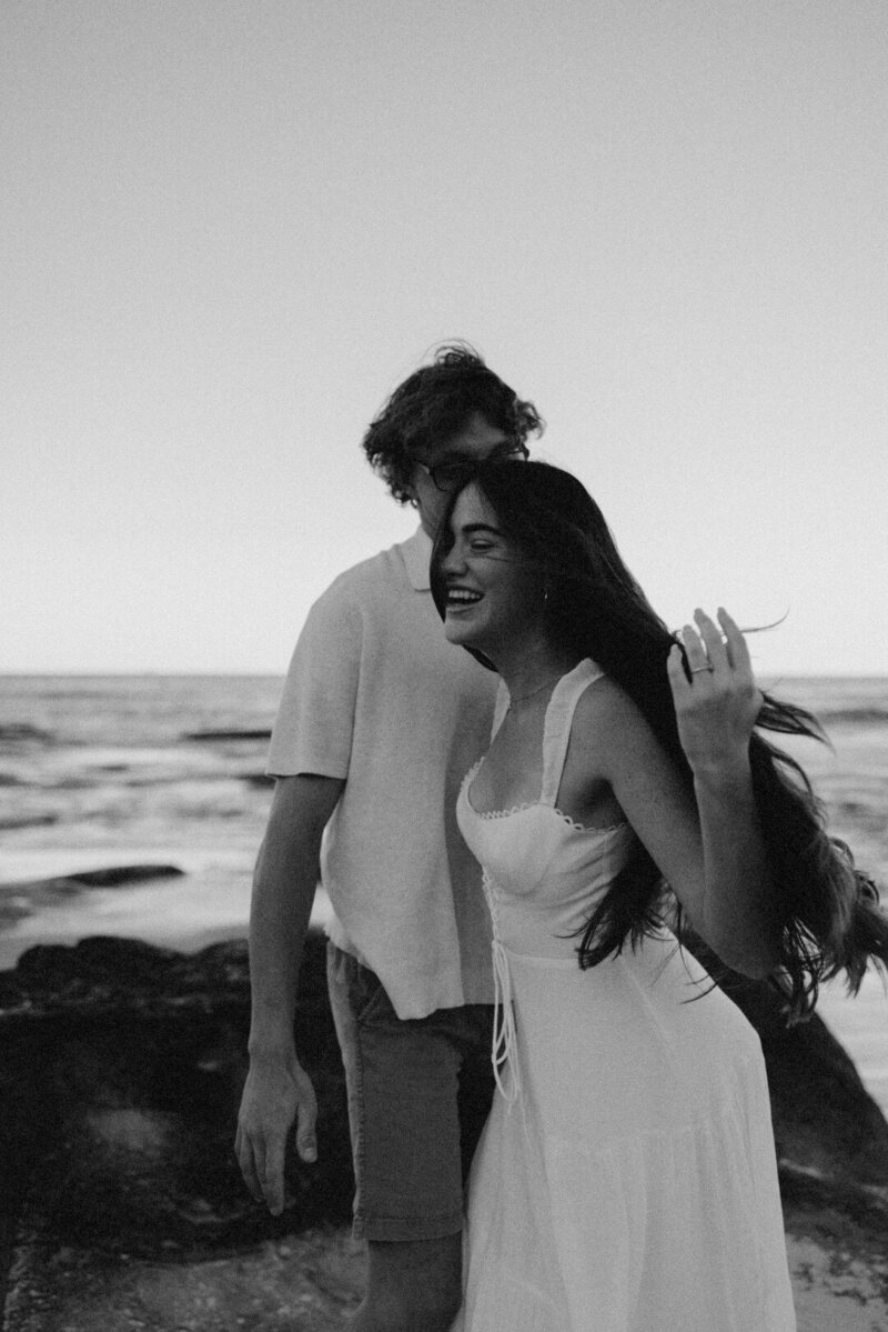 Couple engagement session on the beach at sunshine coast
