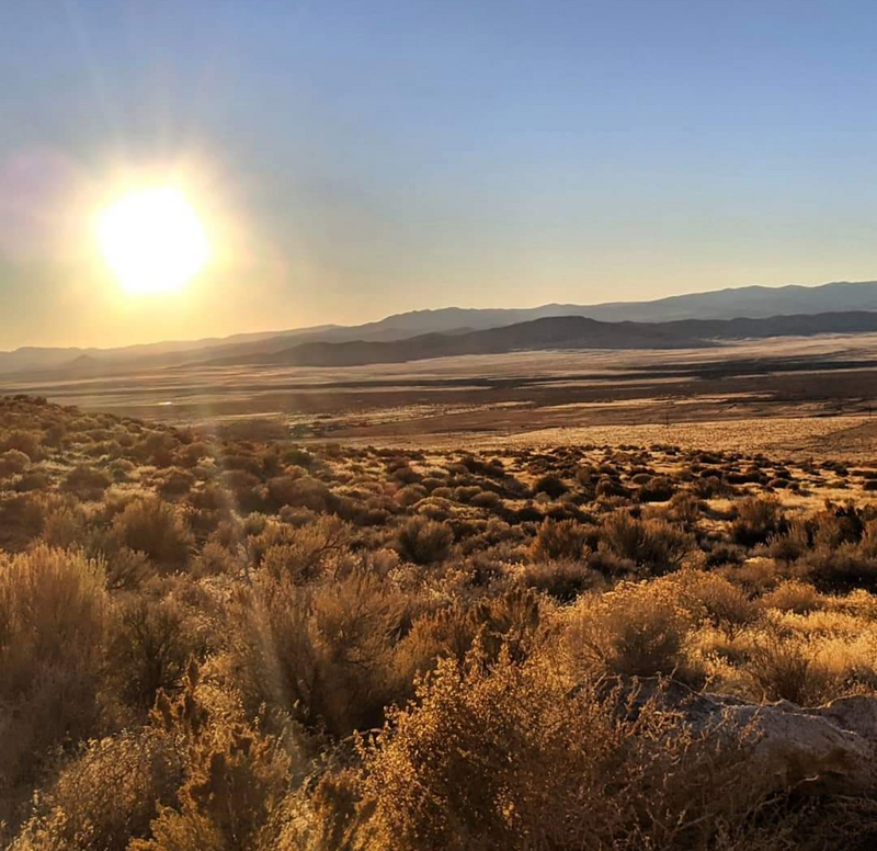 Nevada landscape with sunset