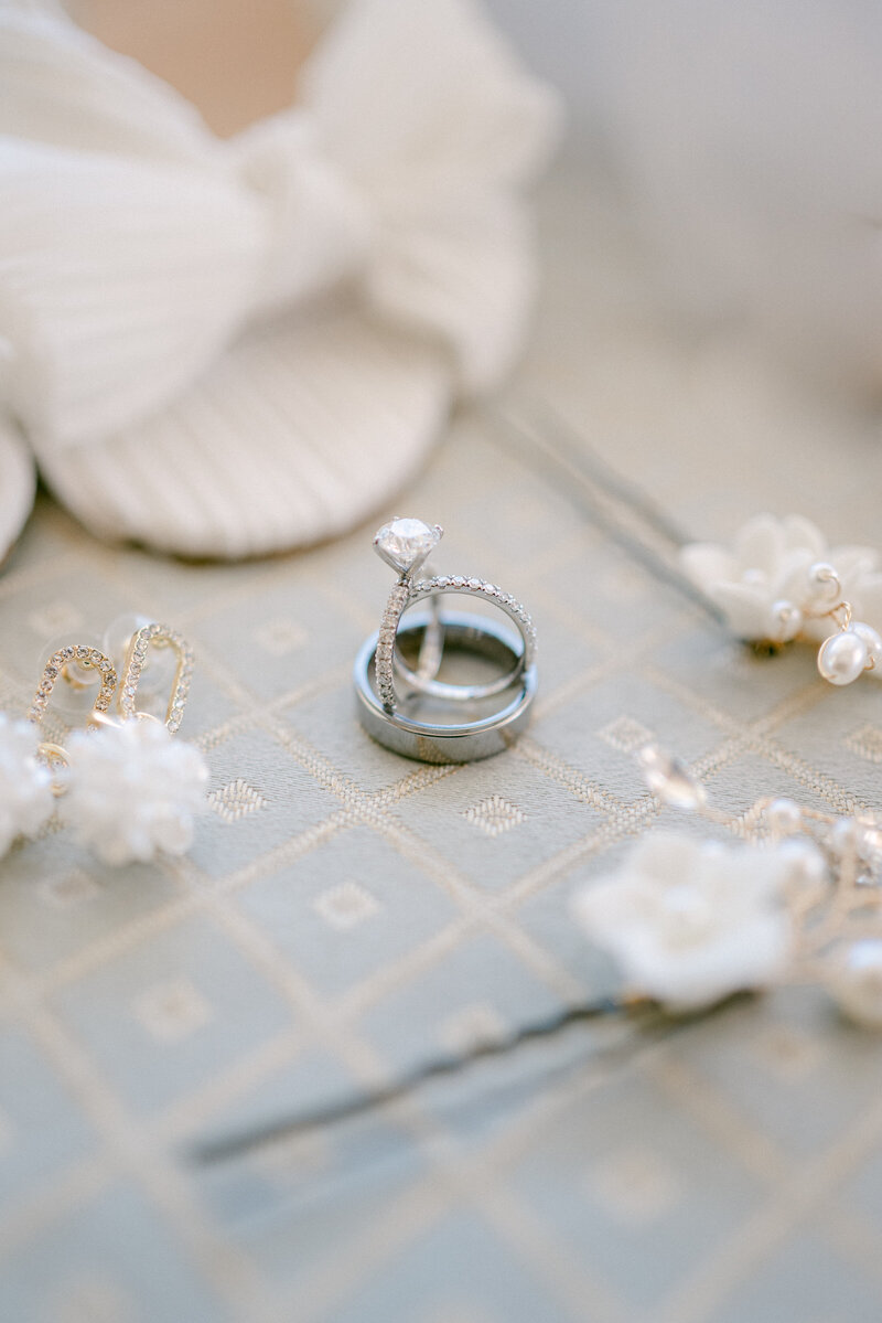 Flat lay wedding details by Miami Elopement Photographer