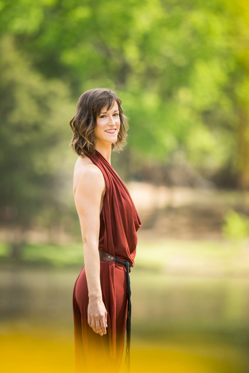 Woman standing powerfully in nature