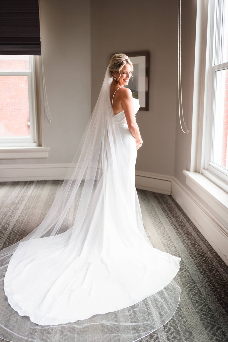 bride getting ready portrait Westin Columbus