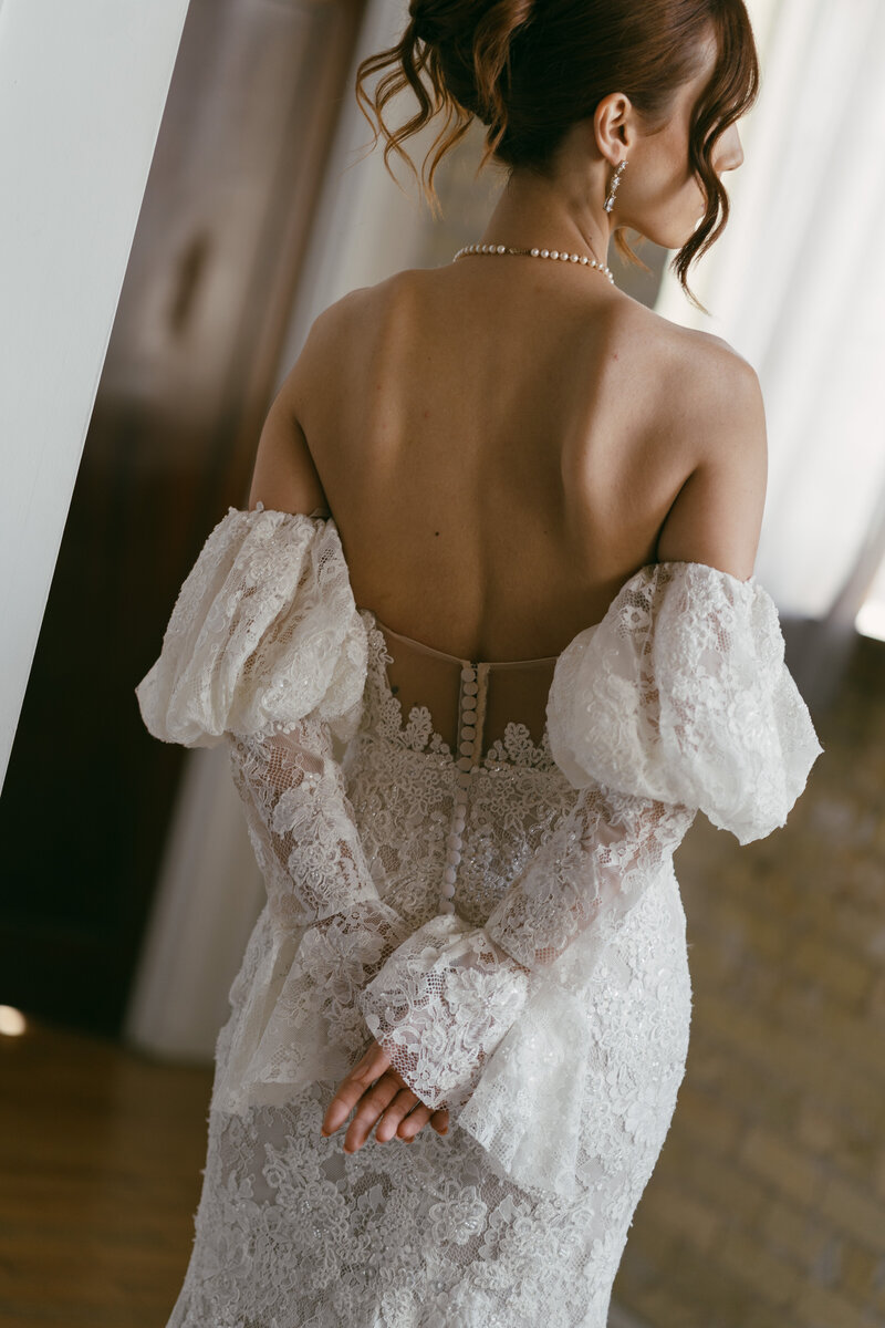 Bride in her wedding attire
