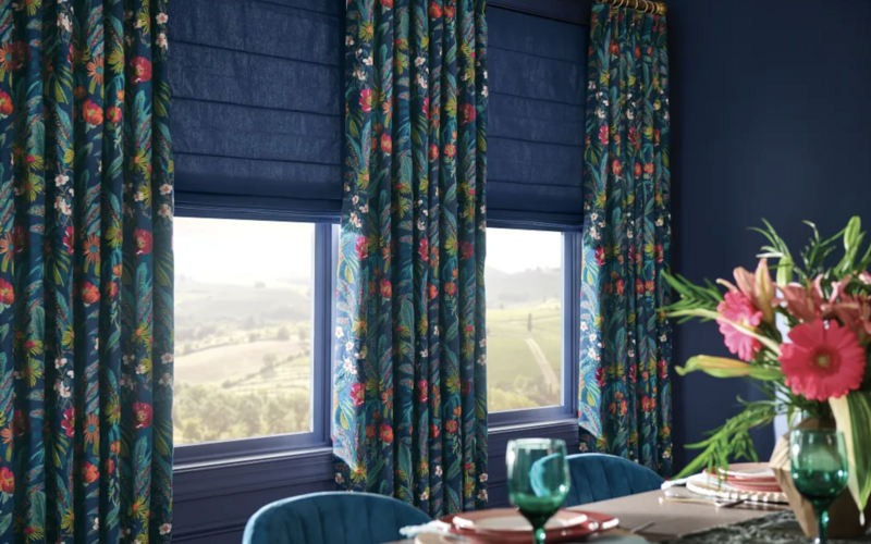 Patterned custom indoor drapes