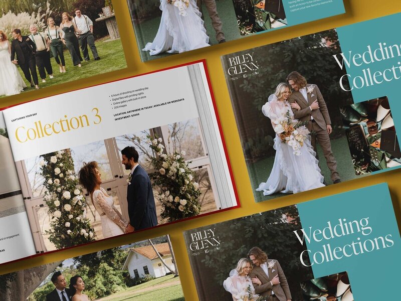 Pages from Riley's Wedding Collections book.