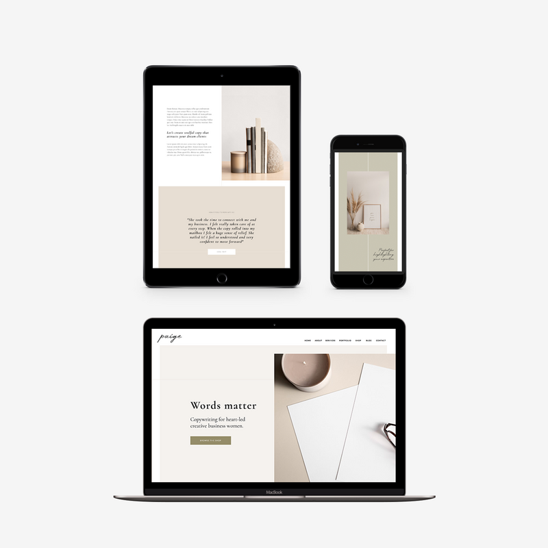 The Roar Showit Web Design Modern Website Template Paige Shop Responsive