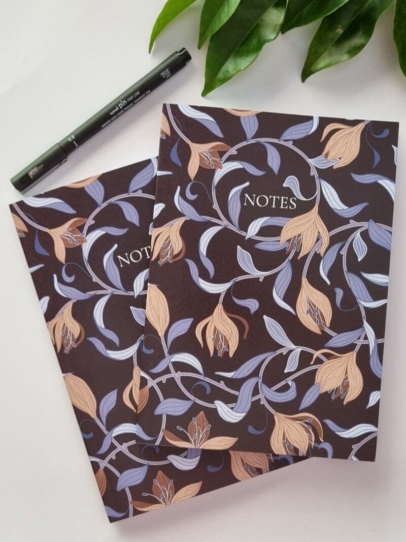 This 10-metre “Sunday” washi tape by Green Acre Designs features a moody floral surface pattern in soft blue and earthy burgundy tones on a charcoal background. Designed with stationery lovers and crafters in mind, it's perfect for bullet journals, scrapbooks, gift wrap, pen pal letters, or creative planners. The floral design brings an Arts & Crafts-inspired elegance to your projects while the matte finish makes it easy to write on. A must-have for anyone who loves unique, Australian-designed stationery supplies.